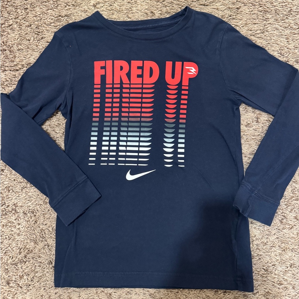 Nike Kids‎ Navy 'Fired Up' Long Sleeve Tee